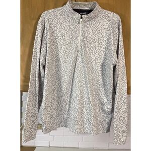 Bogey Bros Quarter Zip Pullover Mens Large White Geometric Golf Top